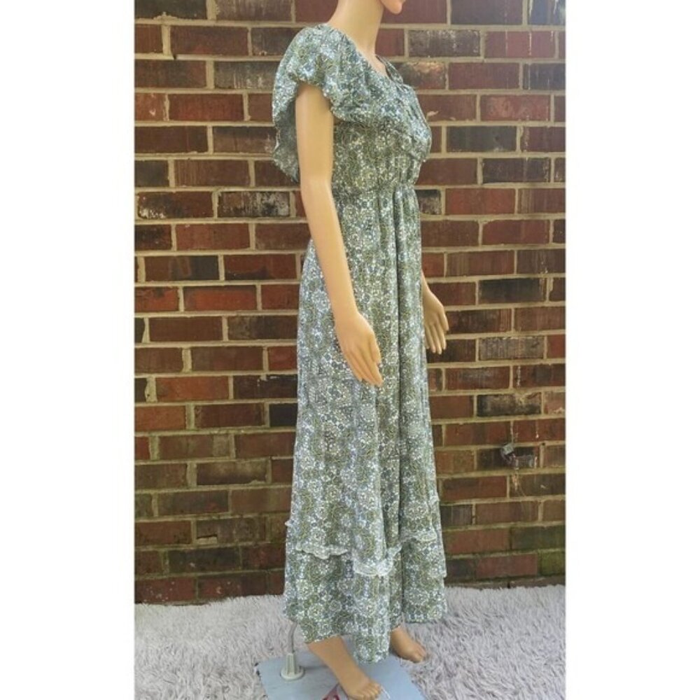 Mi Ami Women’s Maxi Flowered Dress Size Small Sleeveless Wide Collar Pullover - Picture 7 of 16